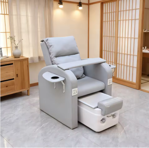 Fauteuil de pédicure rose en PU, siège inclinable avec bain de pieds sans tuyauterie, massage chauffant, 110-240V, pour salon de manucure - Product Image 5