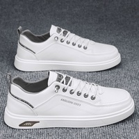 Chaussures de sport pour hommes, baskets tendance blanches décontractées, respirantes, en cuir artificiel, chaussures de loisirs printemps, bande élastique, nouvelles arrivées