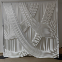 Rideau en Soie de Lait Double Couche sur Mesure Blanc Drapé pour Scènes de Mariage et d'Événements