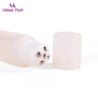 Récipient cosmétique vide pour cosmétiques, boule métallique 10 15 ml, rouleau sur tube en plastique rose pour crème pour les yeux, 10 pièces