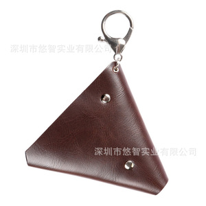 Customized PU triangular <b>coin</b> purse, mini <b>coin</b> purse, spinning top <b>bag</b>, earphone storage <b>bag</b>, custom logo. - Product Image 4