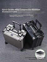 Maleta con Ruedas Giratorias de Aluminio de 18 y 20 Pulgadas, Unisex, con Candado TSA, Ruedas Silenciosas, Puerto de Carga USB, Carcasa Rígida, 4 Ruedas