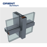 Bâtiments commerciaux Façades en verre en aluminium Mur-rideau de fenêtre Découpe laser extérieure Panneau de façade de mur-rideau en aluminium