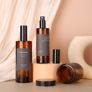 Chai xịt thủy tinh hổ phách 200ml có thể tùy chỉnh, lọ đựng nước hoa/nước thơm rỗng, có nhãn, kèm nắp, dùng làm lọ đựng nến - Product Image 1