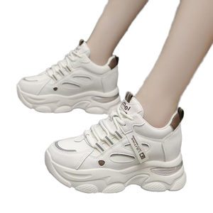 Chaussures <span class=keywords><strong>pour</strong></span> femmes 2025, style montantes, nouvelle collection printemps-automne, baskets blanches polyvalentes, cuir souple, montantes, sport, semelle épaisse - Product Image 3