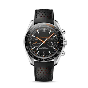 High Quality Custom Orange/Black 44.25mm Men's Watch Multifunction Chronograph Latest Men Quartz Watches Leather Strap