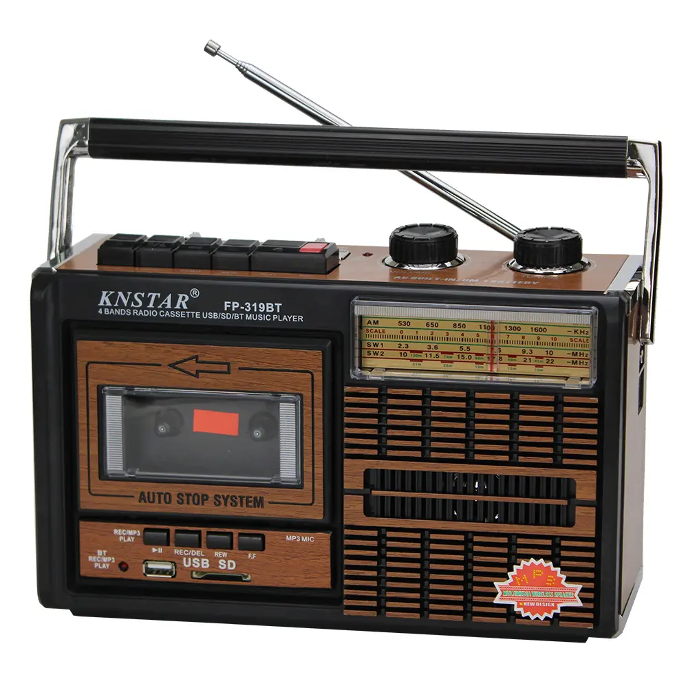 Nova Fita Criativa Rádio Vintage Retro Fita Magnética Speaker BT Portátil Áudio Suporte TF Cartão Phonograph Recorder Player
