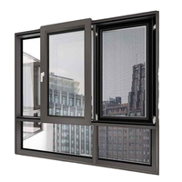 Vente en gros de fenêtres à la dérive à double vitrage au design moderne Fenêtre en verre à battant en alliage d'aluminium insonorisée et scellée pour balcon fixe ouvert