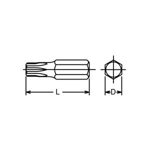 KOKEN - 108T-25-T10 Embout Torx 1/4 ''25mm-INSERTS EAN 4991644206292 POUR EMBOUTS DE VISSAGE - Product Image 2