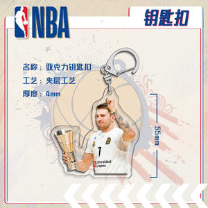 Gantungan Kunci Akrilik Pemain Bintang NBA Kustom dengan Cetakan Realistis untuk Koleksi Penggemar Bola Basket & Dekorasi Tas - Product Image 3
