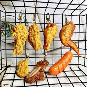 Creative <b>Cute</b> Simulation of Food PVC Model Gift Fried Chicken Sausage French Fries Pendant Mini Lifelike Food Keychain - Product Image 4