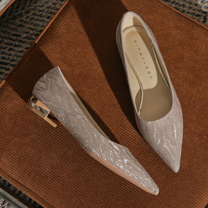 Ballerines de mariage et de fiançailles pour femmes, deux-en-un, pour un usage quotidien, imperméables, légères, en cuir véritable - Product Image 1