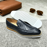 Prêts à être expédiés, mocassins plateforme légers pour hommes, en cuir véritable, à enfiler, semelles confortables améliorées, 1 paire MOQ