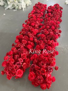 Thiết Kế Mới Tùy Chỉnh Bảng Runner Sang Trọng Nhân Tạo Lụa Rose Burgundy Dài Hoa Bọt Chủ Runner Cho Đám Cưới Trang Trí Nội Thất - Product Image 2