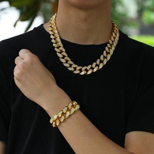 Chaîne cubaine HipHop 20 mm, style Miami, plaqué or, bijoux de rappeur, vente <span class=keywords><strong>en</strong></span> gros, dropshipping - Product Image 2