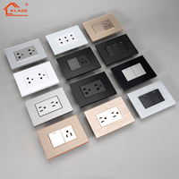 Interrupteur mural multifonction en acier inoxydable brossé KLASS 118 Type US avec prise pour interrupteur électrique domestique