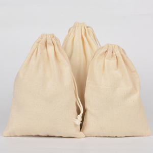 Impression de logo personnalisé 17*23cm Sacs à cordon en mousseline de coton réutilisables Emballage de bijoux de Noël pour artisanat cosmétique Recyclable - Product Image 2