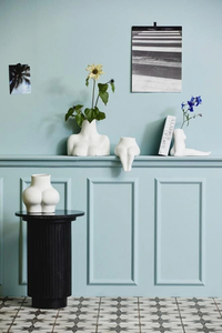 โต๊ะข้างหินอ่อนขนาด 40 ซม. พร้อมฐานไม้มะม่วง โต๊ะไม้เนื้อแข็งตกแต่งสไตล์โมเดิร์น เฟอร์นิเจอร์ห้องนั่งเล่น ทนทาน สวยงาม ทำด้วยมือ - Product Image 6