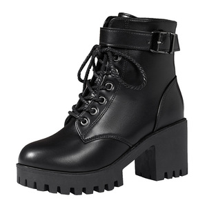 Chaussures pour femmes en cuir en gros d'usine, talon bloc moyen, vintage, à lacets, fermeture éclair, grande taille, <span class=keywords><strong>bottes</strong></span> western pour femmes - Product Image 6