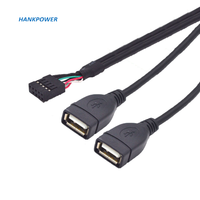 Imprimante d'ordinateur OEM sur prise USB Type B, 5 broches, avec trous de vis, câble de montage sur panneau femelle 2.54