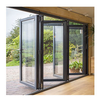Gaoming aluminium coin bi porte vitrée pliante extérieur personnalisé style français normes villa portes pliantes