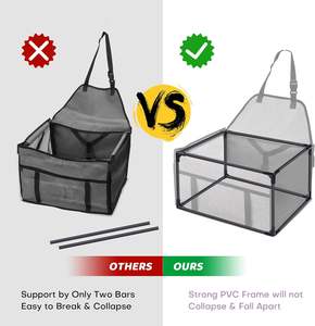 Siège de voiture portable pour chiot avec <span class=keywords><strong>laisse</strong></span> de sécurité à clipser et tuyau de support <span class=keywords><strong>en</strong></span> PVC anti-effondrement pour petits animaux de compagnie - Product Image 2