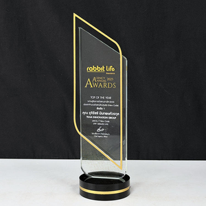 Custom <strong>Engraved</strong> Gold Silver Copper Plate Crystal Trophy Glass Award Crystal Trophy <strong>Plaque</strong> - Product Image 6