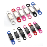 Benutzer definierte schwarze Edelstahl Silikon Pet Tracking Tags Halsband Graviert QR-Code Zier zubehör