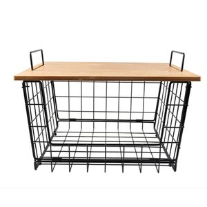 Stackable Wire Storage Baskets, Fruit Basket for Kitchen Large Metal Bin for Cabinet Pantry Organization and Storage, N