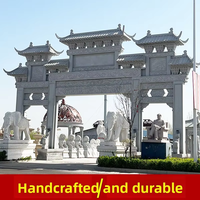 Arche sculptée en granit de haute qualité, grande taille, pour entrée de village, trois portes, traditionnelle, durable, pour jardin, temple, montagne, style Paifang