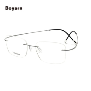 Boyarn Fashion <span class=keywords><strong>B</strong></span> montature per occhiali senza montatura in titanio occhiali da vista quadrati ottici montatura per occhiali per occhiali da donna uomo - Product Image 5