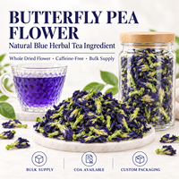 Fleur de pois papillon séchée, ingrédient pour tisane, thé aux fleurs bleues naturelles, fournisseur en gros