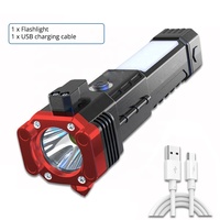 Lampe de poche LED multifonctionnelle Marteau de sécurité pour voiture avec lampe de travail magnétique Brise-vitre de sauvetage Lampes de poche rechargeables USB