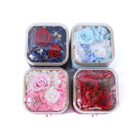 Boîte à bijoux avec roses éternelles, rose éternelle gravée, cadeau de luxe pour maman, grand-mère pour la fête des mères, cadeau parfait pour femme