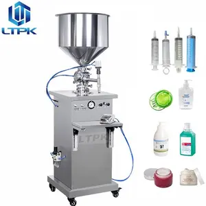 Semi Automatic Type Vertical Pneumatic Hand Sanitizer Filler Ointment Lotion Mascara Cream Paste Filling Machine