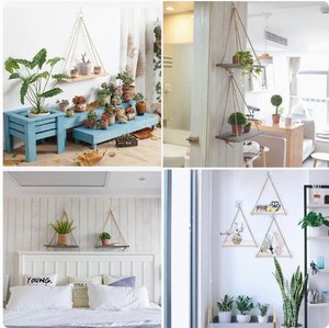Customized Wood Hanging Swing <strong>Rope</strong> <strong>Shelves</strong> Rustic <strong>Rope</strong> Hanging <strong>Shelves</strong> Rustic Wall Decor Swing <strong>Shelf</strong> - Product Image 5