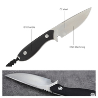 Couteau tactique à lame fixe Bochen, nouvelle arrivée, haute dureté, manche G10, acier D2, outils de survie EDC pour la chasse, avec étui K