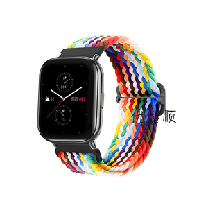 Correa tejida elástica de nailon de 22mm para <span class=keywords><strong>Amazfit</strong></span> Series hebilla de <span class=keywords><strong>Metal</strong></span> estable reemplazo de liberación rápida pulsera transpirable ajustable - Product Image 1