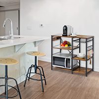 Moderne Edelstahl-Küchenschränke Aufbewahrungsregale Kaffeebar-Tisch Mikrowellenständer Steckdose Multifunktional Platzsparend