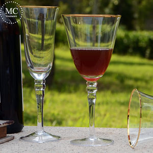 Gobelets en or soufflé à la main Verre à <span class=keywords><strong>vin</strong></span> clair pour dégustation <span class=keywords><strong>de</strong></span> <span class=keywords><strong>vin</strong></span> rouge Mariage, Anniversaire Verre à <span class=keywords><strong>vin</strong></span> personnalisé avec LOGO - Product Image 4