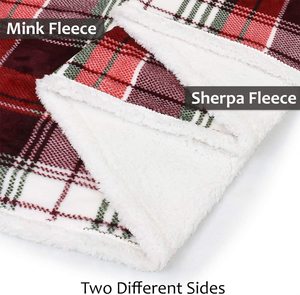 Người Bán Tốt Nhất Cho <span class=keywords><strong>Amazon</strong></span> Thị Trường Đỏ Trâu Kẻ Sọc Sherpa Ném Chăn, đảo Ngược Siêu Mềm Mại Ấm Áp Thoải Mái Mờ Ôm Chặt Vào Lòng Micro Chạy Trốn - Product Image 2
