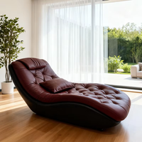 Chaise longue minimaliste zéro gravité en cuir pour salon, convertible en canapé-lit, avec chargeur sans fil intégré