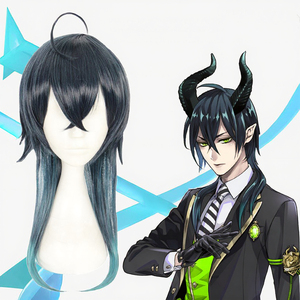 Perruque de cosplay anime synthétique de haute qualité, 50 cm de long, droite, bleu foncé et vert, torsadée, Malleus Light Brown, densité 100% - Product Image 3