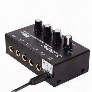 Alctron Ha4plus Amplificateur de casque portable 4 canaux, mini mixeur, moniteur sonore stéréo, interface audio USB compacte, bonne qualité - Product Image 1