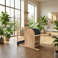 Barril de Pilates Profesional de Madera de Roble de Grado Estudio, Construcción Duradera de Madera Sólida para Gimnasio, Entrenamiento Personal y Profesional