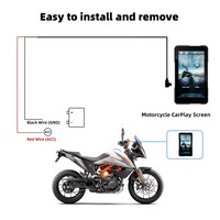 Système GPS pour moto avec prise en charge du CarPlay sans fil et de l'Android Auto, étanche IP67, double alimentation, écran 5 pouces à dégagement rapide