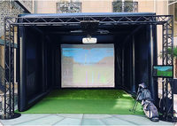 Simulateur de golf gonflable personnalisé Cage d'entraînement Tente Simulateur de golf Enceinte avec écran de projection