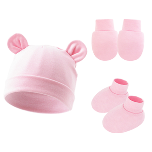 Bonnet de nouveau-né européen et américain, <span class=keywords><strong>gants</strong></span> anti-griffures, couvre-pieds, bonnet mignon à oreilles d'ours, bonnet <span class=keywords><strong>Mickey</strong></span> pour l'hiver, pour étrangers - Product Image 6