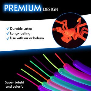 Neon Glow UV Reactive Fluorescent Foil Balloons Glossy Finish Letter Shape Black Light Party Decorations for Birthday - Product Image 5