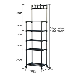 Organizador de Macetas Multiusos <span class=keywords><strong>para</strong></span> el Hogar, <span class=keywords><strong>Estante</strong></span> Metálico Móvil de Varias Capas <span class=keywords><strong>para</strong></span> Microondas, Organizador de Almacenamiento <span class=keywords><strong>para</strong></span> Cocina con Ganchos - Product Image 6